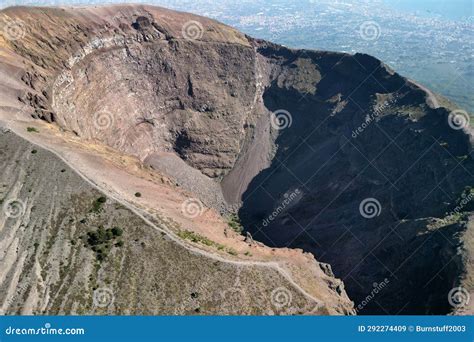 Aerial View Of Mount Vesuvius Volcano Crater Editorial Stock Image