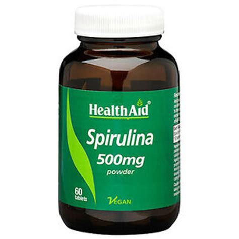 HealthAid Spirulina 500mg Powder 60 Vegan Tablets