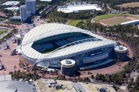 aerial stock image anz stadium homebush bay
