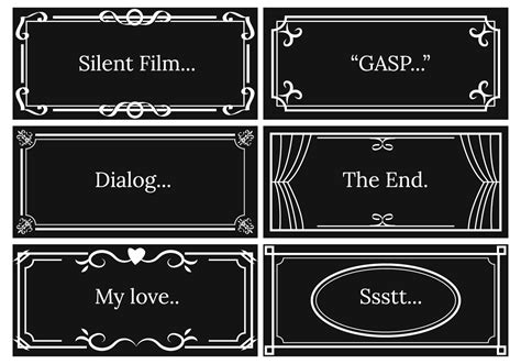 Silent Film Dialogue Cards Printable Cards