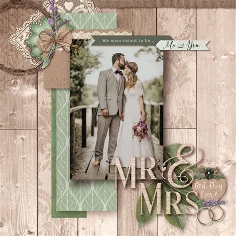 Rustic Wedding Scrapbook Elements, Wedding Theme Elements, Digital ...