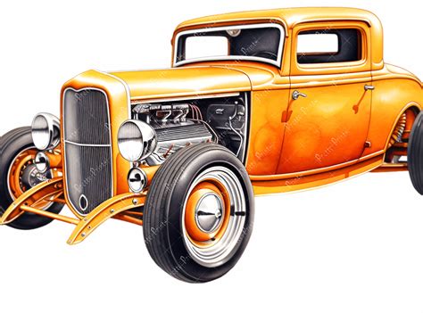 Timeless Classic Hot Rod Car Png Images Print Cards Collage Junk Journal American Cars