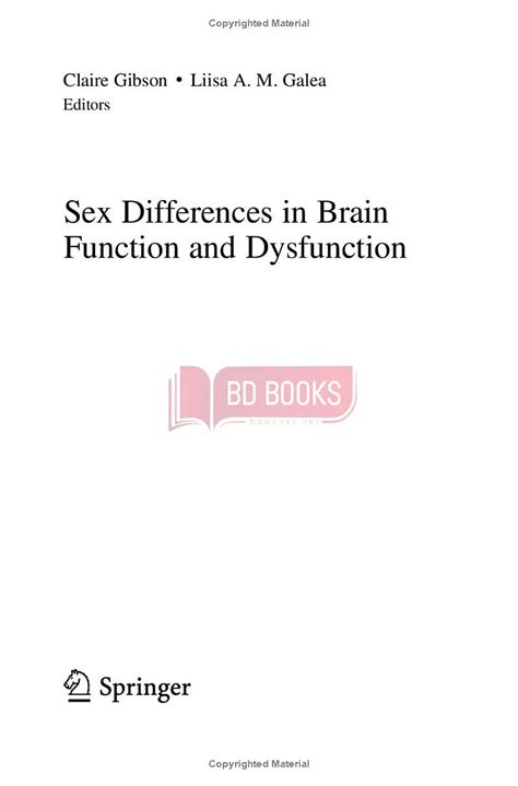 Sex Differences In Brain Function And Dysfunction Color Local Printed Bd Books Online