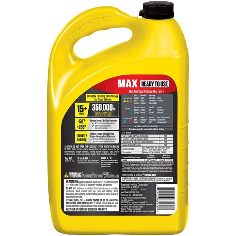 Prestone Engine Coolant Antifreeze Yellow Pre Mixed