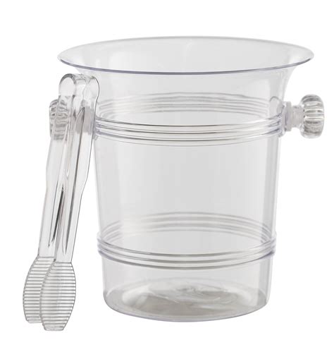 clear plastic ice bucket   tong  parties