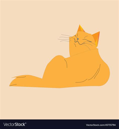 Fat Ginger Cat Royalty Free Vector Image Vectorstock