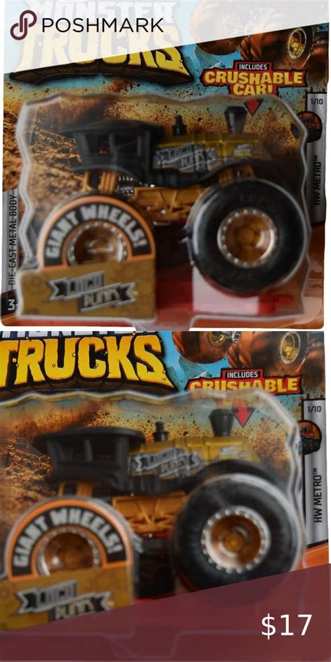 Hot Wheels Monster Trucks Loco Punk Crushable Card Black Gold Monster Trucks Hot Wheels Trucks