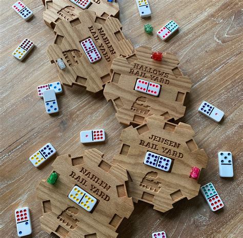 Domino Hub Personalized Mexican Train Hub Wooden Mexican Train