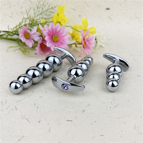 Sizes Metal Butt Plug With Jewelry Anal Beads Training Butt Plugs G Spot Prostate Massager