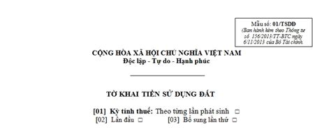 Mẫu 01 TSDĐ Ban hành theo Thông tư 156 2013 TT BTC