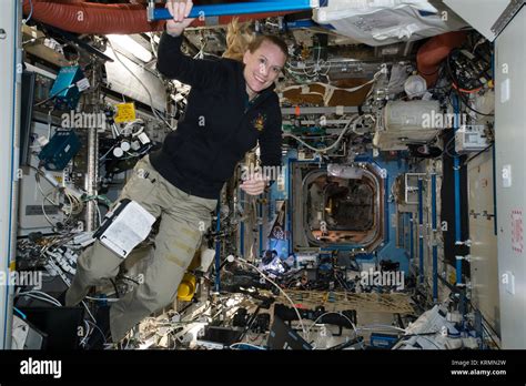 Iss 48 Kate Rubins Inside The Destiny Laboratory Stock Photo Alamy