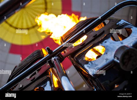 Heating The Air In A Hot Air Balloon Stock Photo Alamy