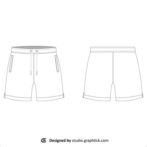 Shorts vector template - Graphtick-Studio