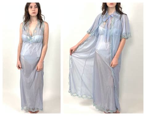 70s Blue Lace Lingerie Slip Dress Sexy Green Grecian Gem