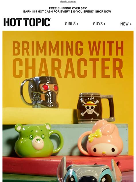 Hot Topic Must Have Mugs Brimming With Character Milled