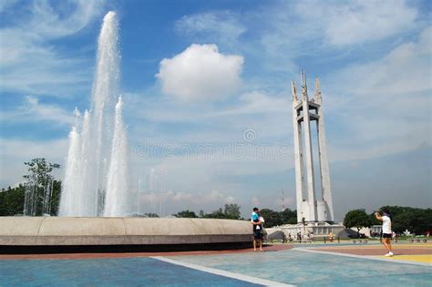 Quezon Memorial Circle Shrine And Fountain In Quezon City Philippines