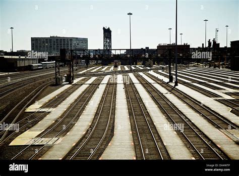 Train Junction In Chicago Railway Stock Photo Alamy