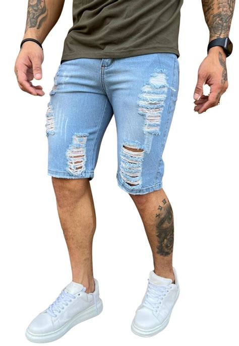 Bermuda Jeans Clara Rasgada Masculina Compre Agora Kanui Brasil