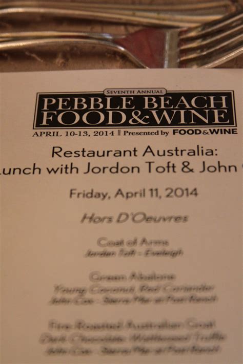 Pebble Beach Food & Wine Weekend - Dave's Travel Corner