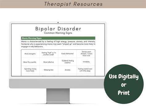 Bipolar Bundle for Therapists, Understanding BPD, Worksheets, Therapy