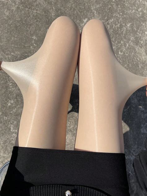 1pair Shiny Oil Glossy Pantyhose Lingerie Sexy Stockings Seamless Tights SHEIN USA