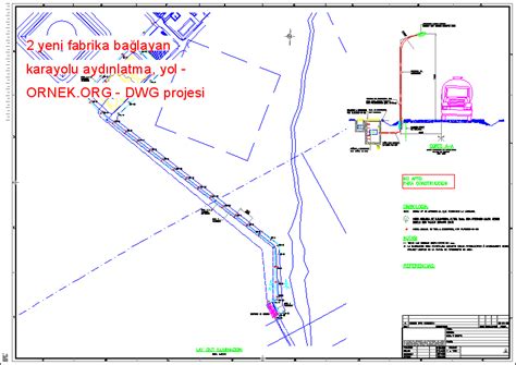 Yeni Fabrika Ba Layan Karayolu Ayd Nlatma Yol Dwg Projesi Autocad