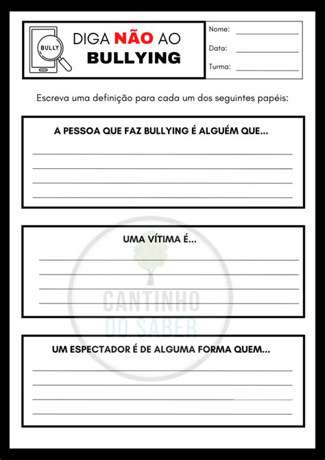 Atividades Para Trabalhar O Tema Bullying