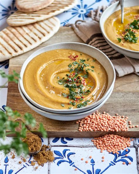 Vegane Rote Linsensuppe Einfache Suppe Mit Roten Linsen