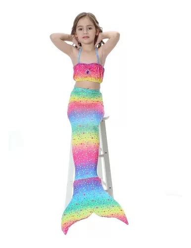 Sirena Cola Y Bikini Ni As Traje De Ba O Set Mercadolibre