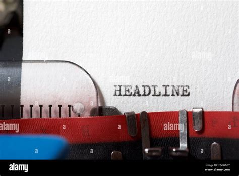 The Word Headline Written With A Typewriter Stock Photo Alamy