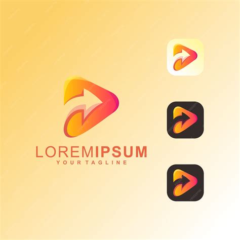 premium vector play icon arrow premium logo