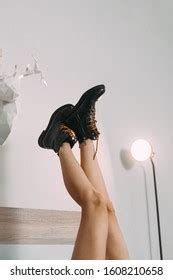 Naked Woman Legs Wearing Black Boots Stock Photo 1608210658 Shutterstock