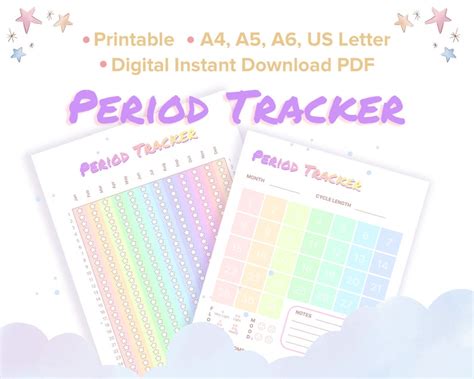 Period Tracker Printable Tracker Menstrual Cycle Planner Cycle