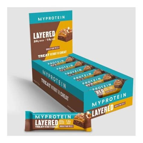 Baton Proteic Myprotein Layered Bar Chocolate Peanut Pretzel 12 X