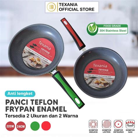 Jual TEXANIA Panci Teflon Frypan Enamel WARNA Panci Penggoreng Wajan