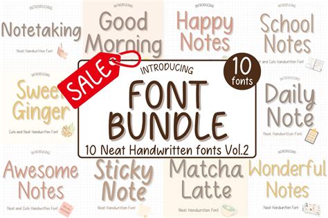 neat handwritten font bundle  fonts  digital planning otf ttf