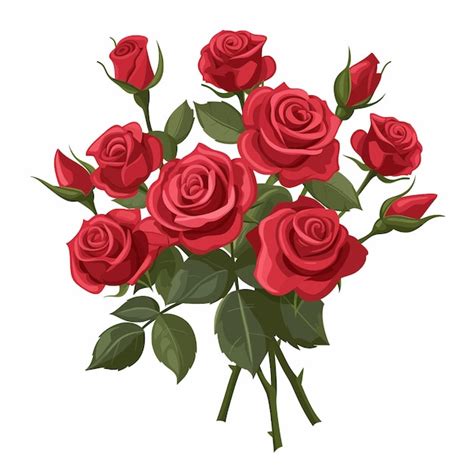 Premium Vector Bouquet Of Red Roses Valentines Day