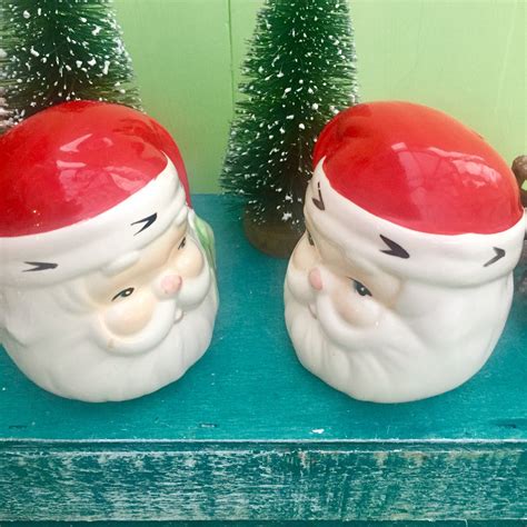 Vintage Santa Salt and Pepper Shakers, Vintage Christmas Salt and ...