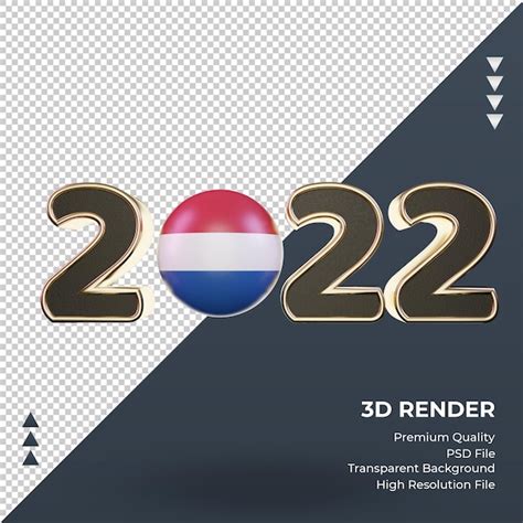 Texto D Bandeira Da Holanda Renderizando Vista Frontal Psd Premium