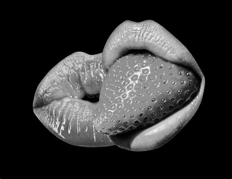 Lips Kiss Kissing Mouth Passion Kisses Kissed On Black Background Lesbian Love Lgbt Stock