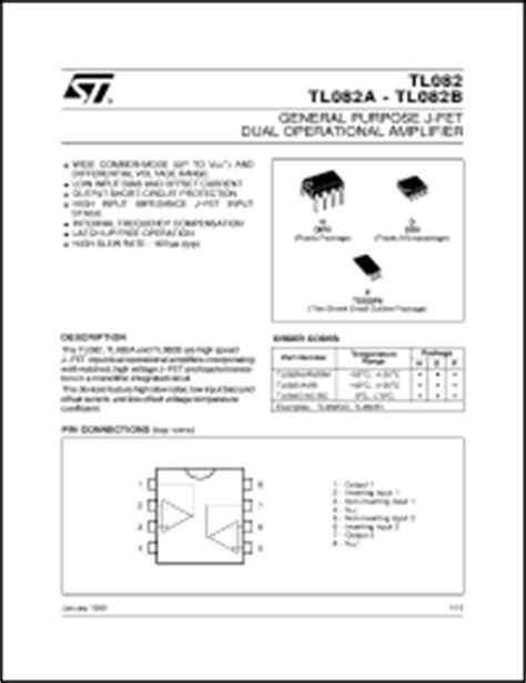 TL082C Datasheet - GENERAL PURPOSE DUAL JFET OP-AMPS from SGS-Thomson ...