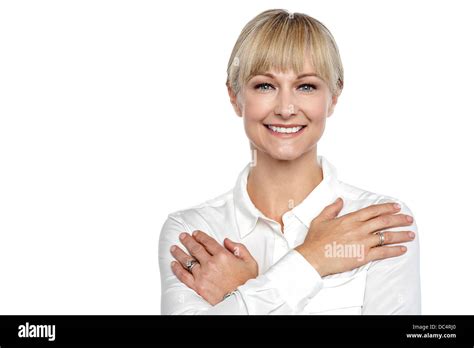 Businesswoman With Arms Crossed Across Her Chest Stock Photo Alamy