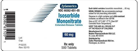 Isosorbide Mononitrate - FDA prescribing information, side effects and uses