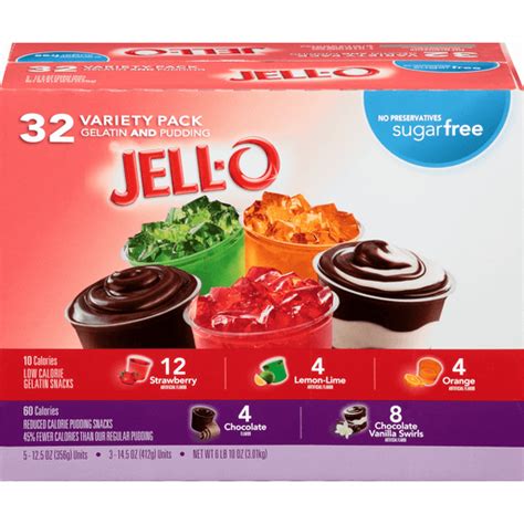 Jell-O Jell-O Sugar Free Gelatin & Pudding Cups Mixed Variety Pack ...