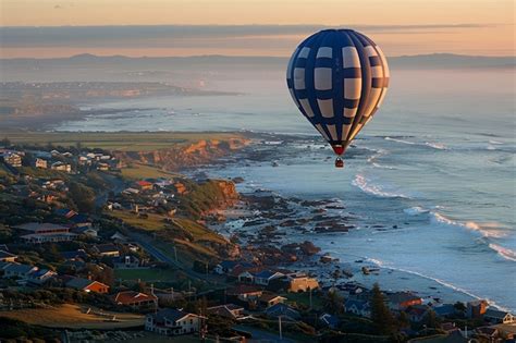 Балон с горячим воздухом над реалистичным пейзажем мечты | AI ...