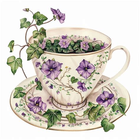 Vintage Porcelain Teacup Art Print Free Stock Photo - Public Domain