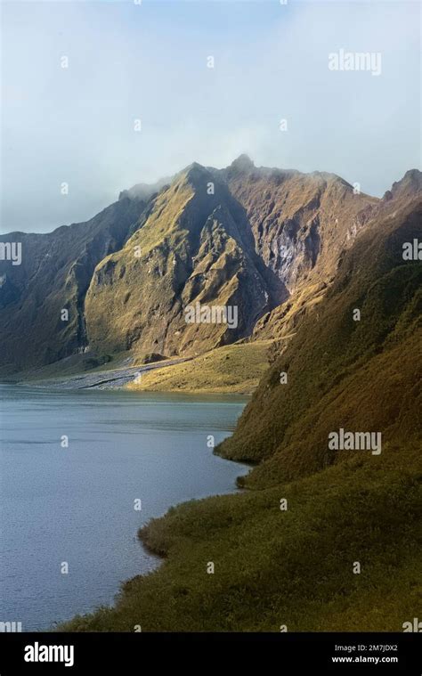 View of Lake Pinatubo, crater lake at Mount Pinatubo, Zambales, Luzon ...