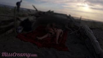 Strangers Caught My Wife Touching And Masturbating My Cock On A Public Nude Beach With Cumshot