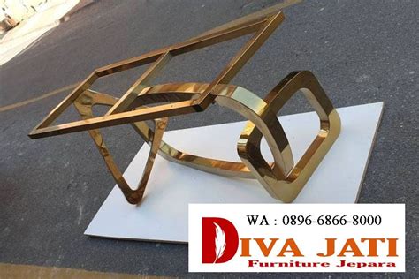 Jual Kaki Meja Stainless Persegi Panjang Gold Desain Rantai Terlaris