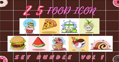 Food Icon Illustration Bundle Vol 1 Bundle · Creative Fabrica